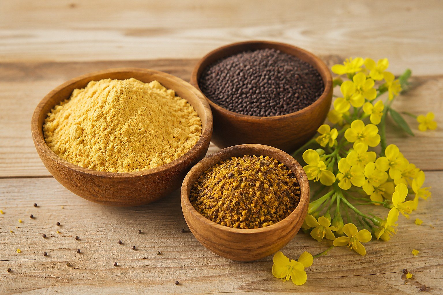 Farm flours, spices and mustard flowers